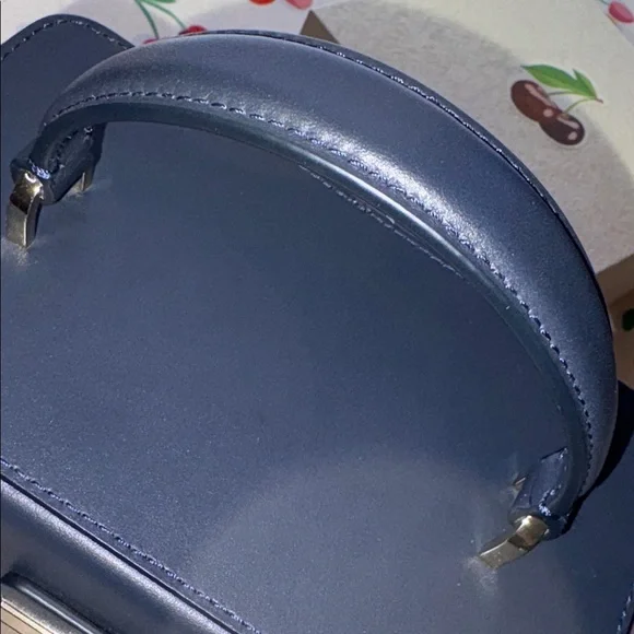 Kate Spade Blazer Blue Voyage Wicker Small Top Handle with/Strap EUC!! - Picture 8 of 15